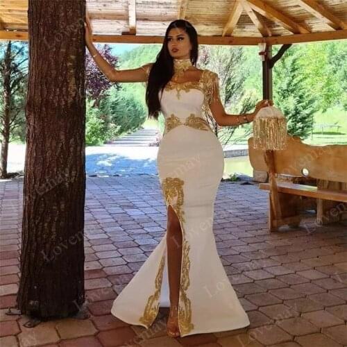 White Velvet Caftan Evening Dresses 2021 Sleeveless Appliques Evening Gowns Arabic Elegant вечернее платье Prom Gowns