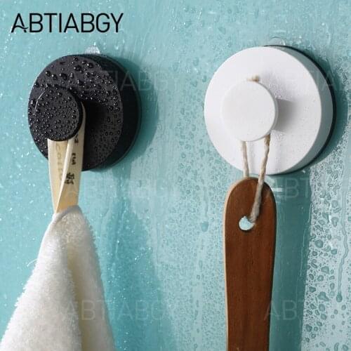 Heavy Duty Large Suction Cup Hooks Round Strong Vacuum Holder Hook Black Reusable Punch free Wall Hangers for Bedroom Bathroom