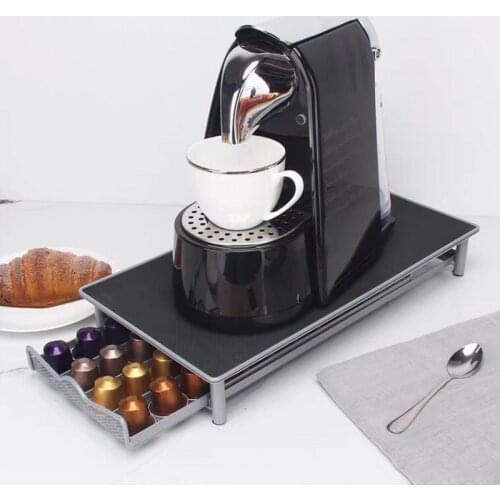 New 40 Pods Coffee Drawers Capsules Holder Storage Stand Rack Practical Coffee Shelves For Nespresso Capsule Organizer 2021