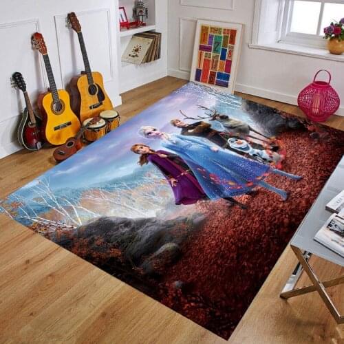 Disney Frozen Cartoon Playmat Waterproof Kids Rug Cute Kitchen Rugs Bedroom Carpets Decorative Stair Mats Home Decor Crafts Gift