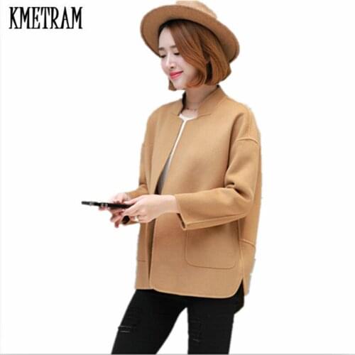 KMETRAM 2020 New Spring Autumn Women Winter Jacket Slim Wool Warm Wool Cashmere Coat for Ladies Casaco Feminino Coat Women HH748