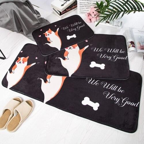 RUBYLOVE Kitchen Floor Mat Anti-slip Tape Rugs For Kitchen Dog/cat Printed Bathroom Carpet Doormat LivingRoom Welcome Floor Mats