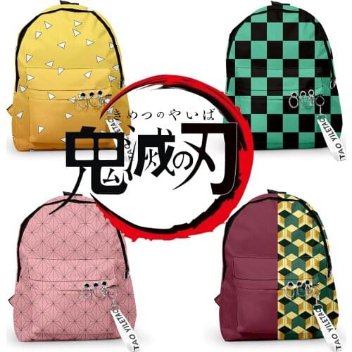 Demon Slayer Mini Backpack Kimetsu No Yaiba Canvas Bag School Bags Girls Bag Mochila Feminina Nezuko Women Shoulder Bag Men