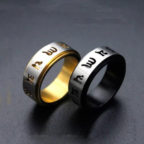 Fashionable titanium steel ring male rotating stainless steel ring new personality hip hop jewelry hot sale