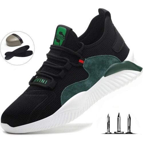 Summer Indestructible Work Shoes Men Steel Toe Air Safety Boots Puncture-Proof Work Sneakers Breathable Safety Shoes Size 48