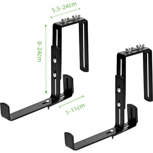 Set Of 2 Trough Plant Flower Pot Iron Craft Hanging Hooks Rail Balcony Planter Holder Brackets Gardening Hanging Basket