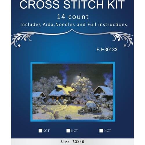 Oneroom Winter village Embroidery Snowy day Scenery Needlework Crafts 14CT Unprinted Cross Stitch Kit Art DMC DIY Quality