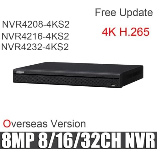 Original 4K NVR NVR4208-4KS2 NVR4216-4KS2 NVR4232-4KS2 8/16/32CH without POE ports Network Video Recorder