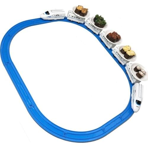 Sushi Train Rotary Sushi Toy Track Conveyor Belt Rotating Table Kid Food Train Set DIY Sushi Making Family No Battery
