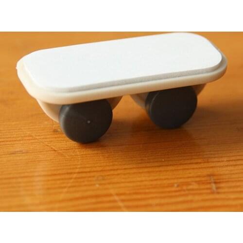 4pcs Self-adhesive Swivel Casters Furniture Wheel For Storage Box Trash Can White/Dark Blue