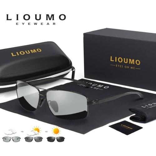 LIOUMO Brand Sunglasses Men Polarized Photochromic Driving Glasses Women Top Quality Chamelon Goggle Anti-Glare Lentes De Sol