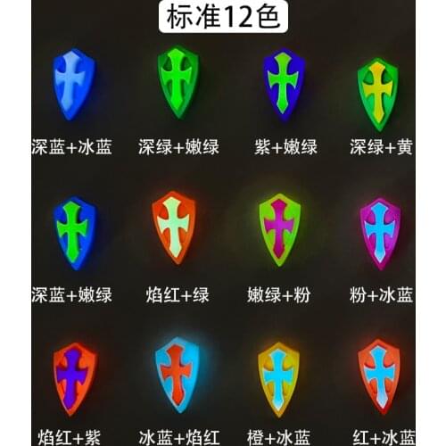 Glow flashlight back clip wealth cloth buckle EDC back clip Glow material cross shield crusader