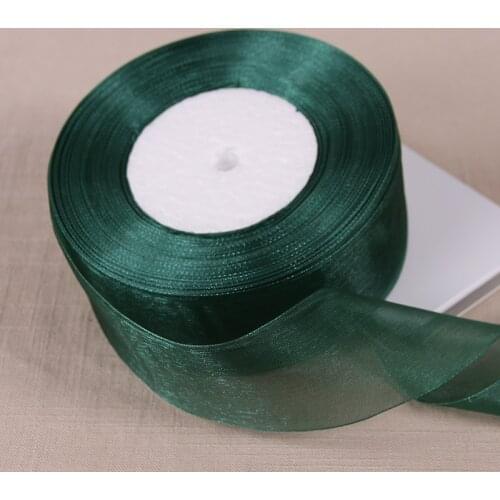 12mm 15mm 20mm 25mm 40mm 50mm Dark Green Transparent Organza Ribbons DIY Crafts Fabric Christmas Wedding Birthday Party Decor