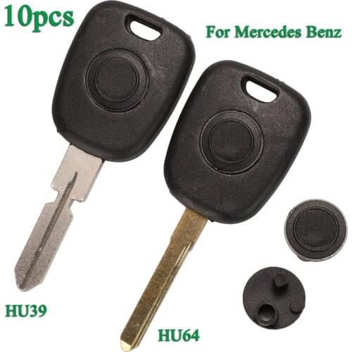 Bilchave 10pcs For Mercedes Benz Vito Actros Sprinter V Class With HU64 HU39 Uncut Blade Transponder Car Key Shell Replacement