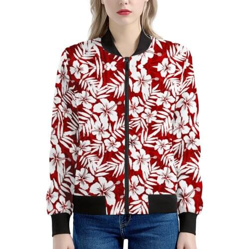 Polynesian Samoan Style Women Jacket coat Print customization Long sleeve casual zipper jacket girl jacket windproof clothes