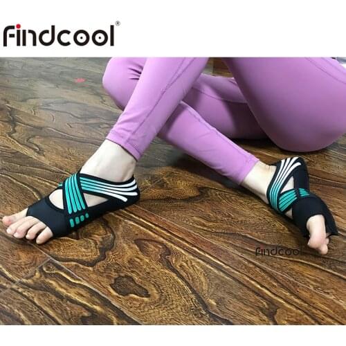 Findcool Women Non-slip Fitness Dance Pilates Socks Professional Indoor Five Toe Backless Fitness Yoga Shoes Ladies Gym Sports