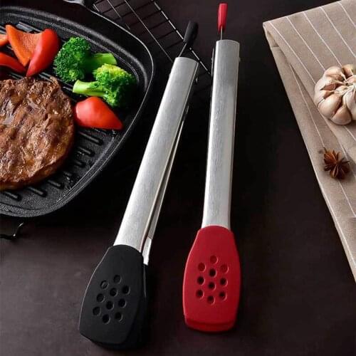 1Pc BBQ Tongs Silicone Oil Brush Kitchen Tongs BBQ Grill Food Meat Tongs Barbecue Oil Sauce Brush BBQ Tools