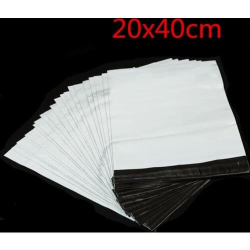 10Pcs/Lot 20x40cm Express Courier Bag Courier Mailer Storage bag White Poly Self-seal Mail Organizer YA711 Hot Sale