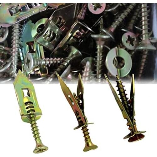 60% Hot Sale 10Pcs Self Tapping Screws Expansion Design Sturdy Metal Easy Operation Reusable Self-drilling Anchors Kit for Home