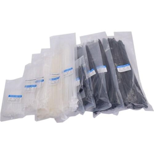 100pcs Width 2.5mm 4.8mm Nylon Cable Tie 100mm 150mm 200mm 250mm 300mm UV Resistant Plastic Cable Wire Zip Ties White Black