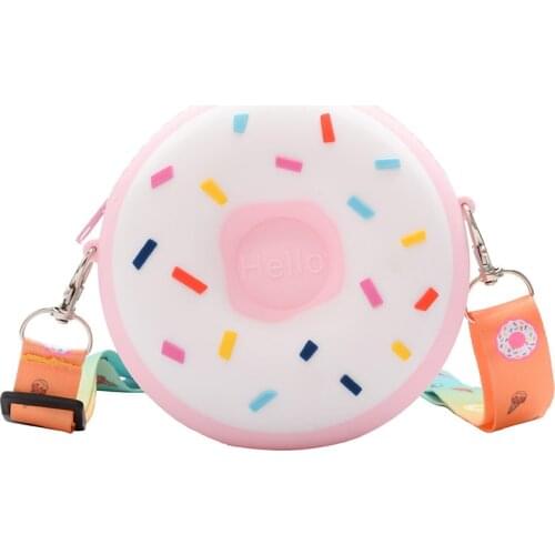 2021 New Toddler Kids Cartoon Purse Round Bag Lovely Donut Shape Crossbody Bag Birthday Christmas Gift for Little Girls