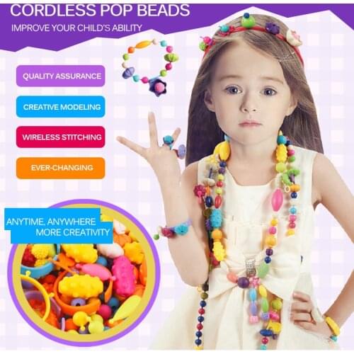 260pcs Kids DIY Handmade Beads Toys For Children String Bead Set Girl Weaving Bracelet Jewelry Making Toy Creative Children Gift