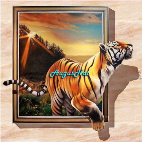 3d tiger diamond painting full square animal wall art decor 5d diy diamond dots kit mosaic painting on canvas children paint toy