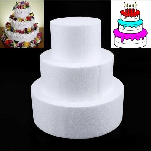 4/6/8 inch DIY Cake Foam Mould Sugar Craft Dummy Patrice Model Polystyrene Styrofoam Mould Round Party KitchenTool Accessories