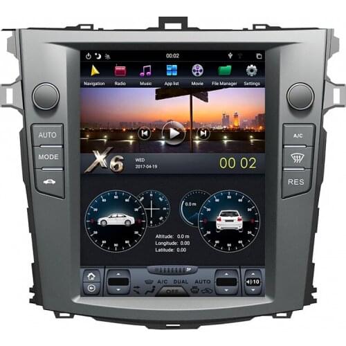 Android 8.0 Tesla style10.4 inch Car DVD Player GPS Navigation For Toyota Corolla 2006-2013 stereo unit multimedia Radio