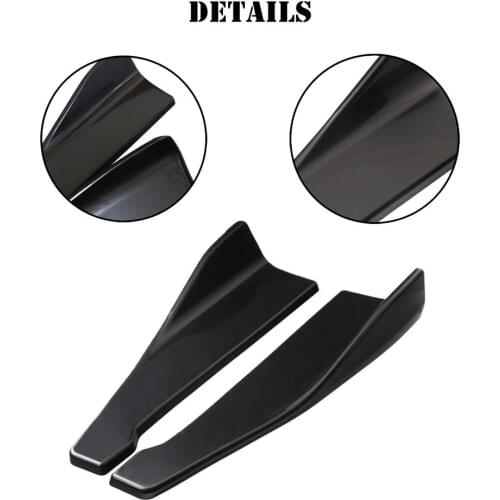 Car Rear Bumper Protector 48cm Lip Splitter Rear Bumper ABS Diffuser Spoiler Canards Diffuser Apron Side Spoiler Trim Kit