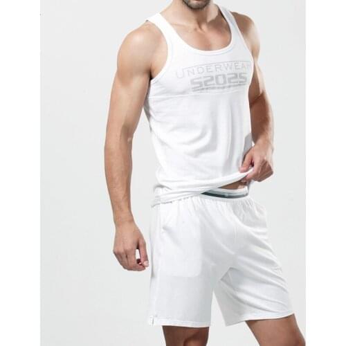 Free shipping Mens lounge sleepwear high quality comfortable modal cotton lounge set sleep bottoms
