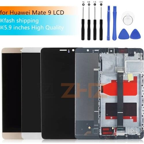 For Huawei Mate 9 LCD with frame Display +Touch Screen Sensor Complete Digitizer Glass Assembly Replacement For Mate 9 screen