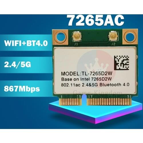 Dual Band Wireless-AC7265 7265ACHMW AC 7265AC Mini PCI-e WI-FI 802.11a/b/g/n/ac+Bluetooth 4.2+867Mbps Wireless wifi card
