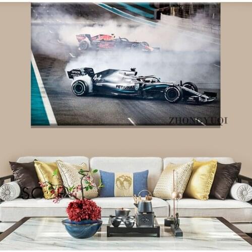 F1 racing vehicle super car canvas painting posters and prints artwork fabric wall art cuadros for living room bedroom framed