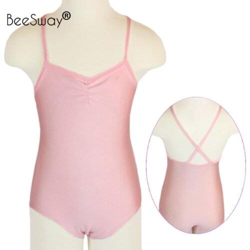 Gymnastics leotard for girls Pink Condole belt kids ballet dance leotards child gymnastics leotard for girls ballet dance dress