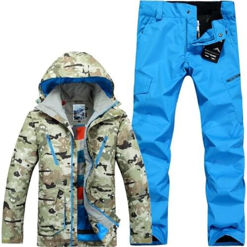 GSOU SNOW ski suits for men camouflage snowboard jackets pant men winter mountain skiing suits veste ski wear men