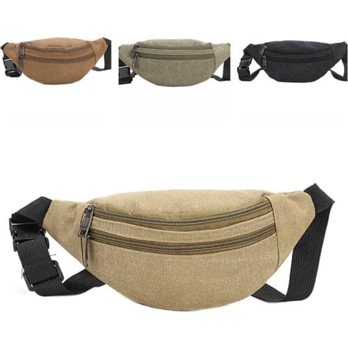 New men waist pack canvas fanny packs phone pouch banana bag sports chest bag men streetwear hip bag Unisex Casual bag