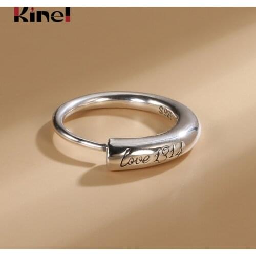 Kinel NEW Love 1314 Real 925 Sterling Silver Ring Ladies Adjustable Fashion Party Silver Ring Woman Gift Fine Jewelry