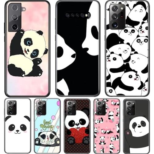 Cute Panda Cartoon For Samsung Galaxy S21 S20 FE Ultra S10 S10E Lite 5G S9 S8 S7 S6 Edge Plus Phone Case