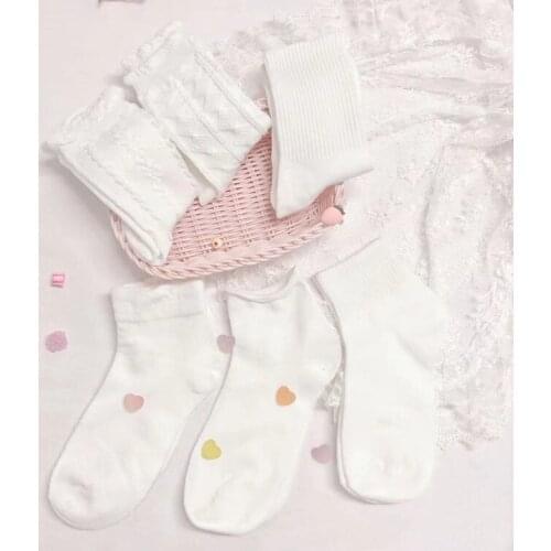 Japanese Style Soft Girl Student Sweet Cute JK White Lace Socks Tube Socks Womens Summer Thin 2021 New