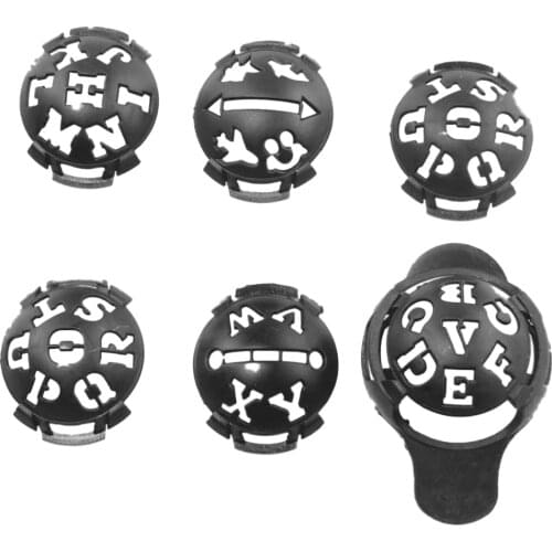 Set of 6pcs Plastic Golf Balls Lines Liners Markers Template Drawing Alignment Tools Golf Accessories Gray