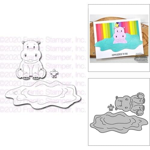 New Cute Hippo Animal Craft Embossing Mold 2021 Metal Cutting Dies for DIY Decorative Scrapbooking Album Card Making No Stamps