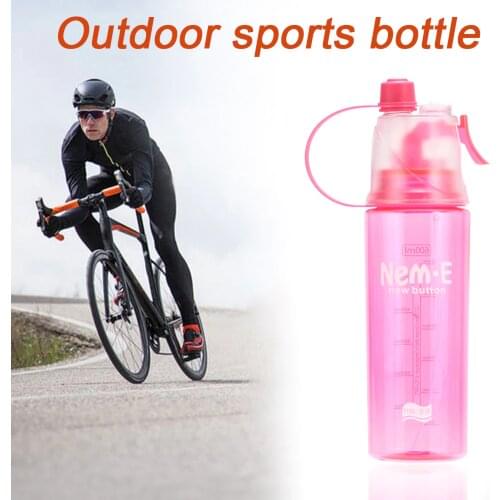 Plastic Spray Cool Summer Sport Water Bottle Portable Cold Spray Sport Drinking Water Bottle Outdoor Moisturizing Kettles