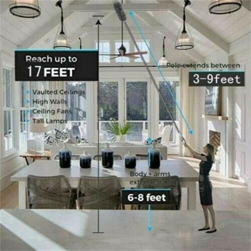 9.2 Foot Adjustable Microfiber Cleaning Duster Brush Extend Stretch Feather Home Dusters Car Furniture Household Clean Brushes