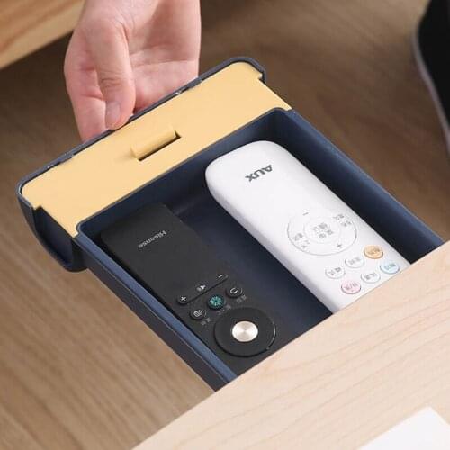 Self Stick Pencil Tray Office Desk Table Stationery Storage Drawer Organizer Box QX2E