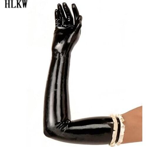 Sexy Adults Long seamless Hand gloves full cover hands applique fetish Black Colors 100% natural and handmade Hand Gloves Toys