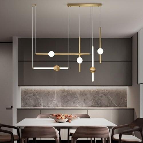 Modern DIY Led Copper Pendant Lights Lustre Living Dining Room Decor Bar Cafe Bedside Lamp Indoor Lighting Hanging Light Fixture