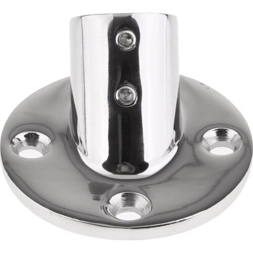 Marine Boat Hand Rail Fitting 45 Degree Round Base Fits 25mm (1 Inch) Tube/Pipe