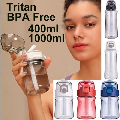 Tritan BPA free Mini 400ml Student baby straw water bottle 1100ml Sports Portable Straw water bottle