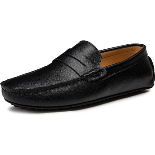 Big Size 38-49 Men Slip on Shoes Casual Mens Loafers Summer Man Moccasins Shoes Genuine Leather Male Flats Luxury Business Shoe